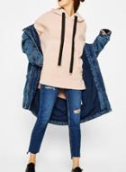 Oasap Fashion Loose Fit High Low Hoodie