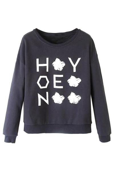 Oasap Capital Honey Floral Pattern Sweatshirt