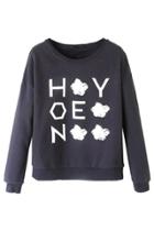 Oasap Capital Honey Floral Pattern Sweatshirt