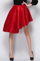 Oasap Asymmetrical Pleated A-line Skirt