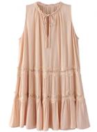 Oasap Women's Fashion Sleeveless Lace Panel Pullover Mini Dress