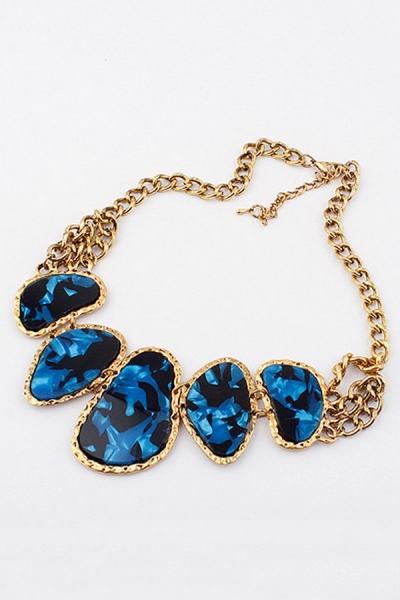 Oasap Antique Faux Stone Bib Necklace