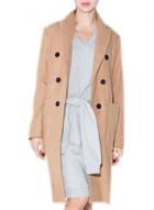 Oasap Women's Double Breasted Notched Lapel Trench Coat