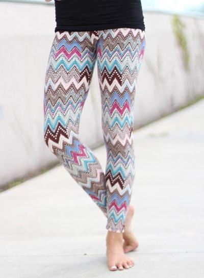 Oasap Fashion Wave Printed Skinny Sports Leggings