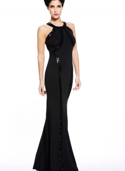 Oasap Sequin Panel Slim Maxi Dress