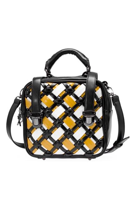 Oasap Contrast Colored Plaited Square Shoulder Bag