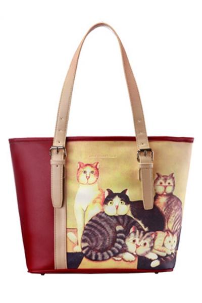 Oasap Utility Cat Print Tote