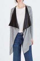 Oasap Stylish Open Front Oversized Lapel Coat