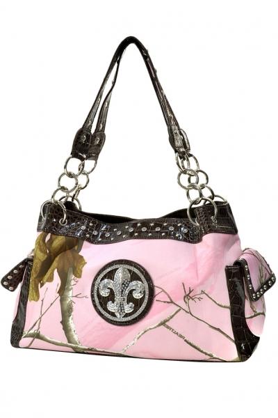 Oasap Fashion Fleur-de-lis Accent Shoulder Bag In Real Tree