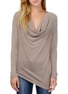 Oasap Women's Fashion Cowl Neck Long Sleeve Knit Tee