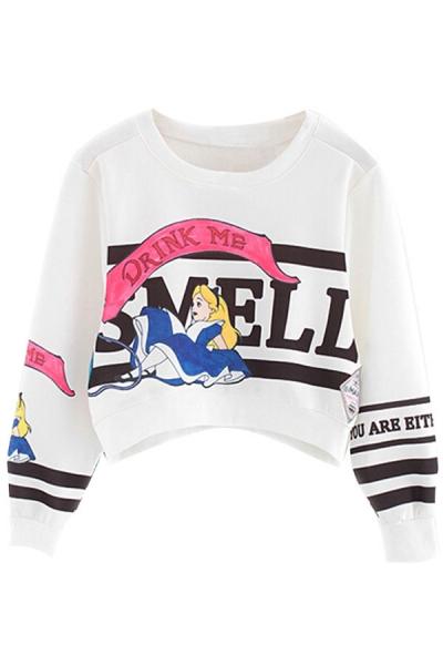 Oasap Essential Cartoon Pattern Long-sleeves Sweatshirt