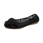 Oasap Flower Round Toe Flat Heels Lace Shoes
