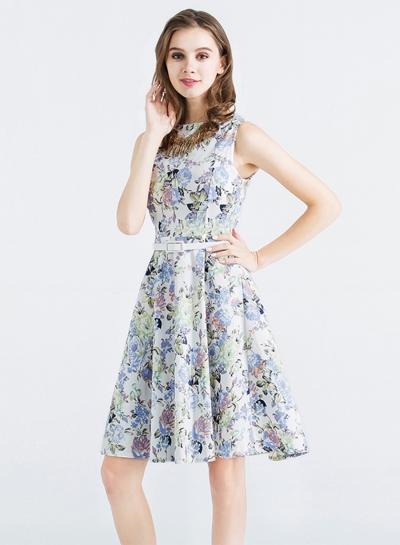 Oasap Vintage Floral Sleeveless Swing Dress