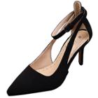 Oasap Pointed Toe Ankle Strap Cut Out Stiletto Pumps