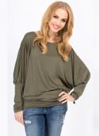 Oasap Fashion Batwing Sleeve Loose Fit Pullover Tee