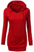 Oasap Chic Simple Color Drawstring Hooded Sweatshirt