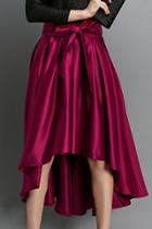 Oasap Elegant Bow Deco High Low Midi Skirt