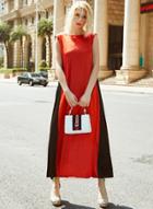 Oasap Color Block Loose Fit Maxi Prom Dress