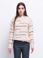 Oasap Women's Color Block Striped Print Pullover Sweater
