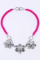 Oasap Shiny Flower Braided Necklace