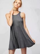 Oasap Casual Solid Pleated Pullover Tank Dress