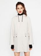 Oasap Women's Zip Front Coat With Drawstring Hooded