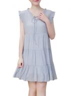 Oasap Women's Casual Sleeveless Loose Multilayer Ruffle Chiffon Dress