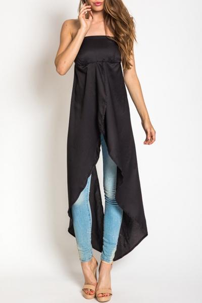 Oasap Hot Off-the-shoulder Zip Back High Low Chiffon Blouse