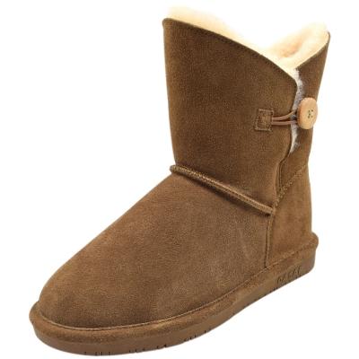 Oasap Women's Fashion Side Button Decor Winter Snow Boots