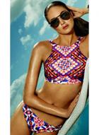 Oasap Printed 2 Pcs Racer Back Top Bikini Set