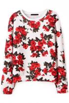 Oasap Vintage Floral Pattern Sweatshirt