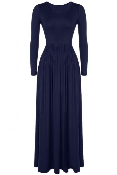 Oasap Fashion Solid Color Body-con Maxi Dress