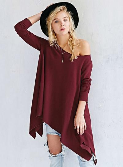 Oasap Off One Shoulder Long Sleeve Irregular Dress