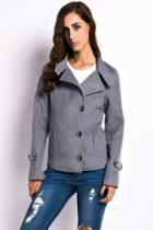 Oasap Chic High Neck Cool Solid Coat