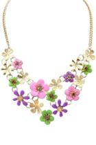 Oasap Charming Colorful Floral Bib Necklace