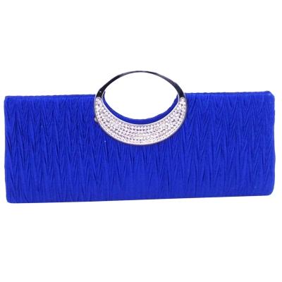 Oasap Women's Elegant Rhinestone Satin Pleated Evening Party Clutch Bag