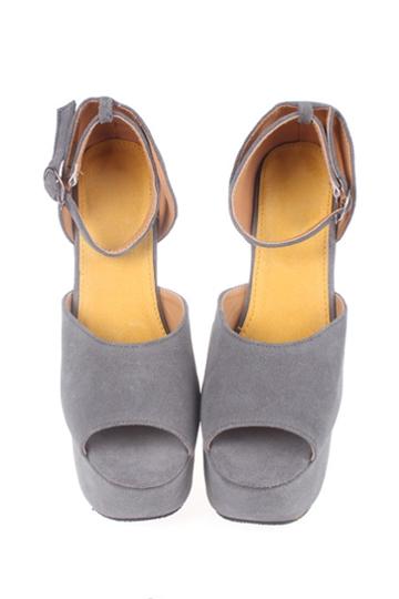 Oasap Peeptoe No Heel Party Wedges