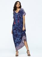 Oasap V Neck Short Sleeve Loose Maxi Dress With Tassel