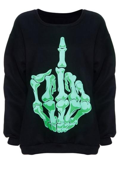 Oasap Bold Punk Fleece Sweatshirt