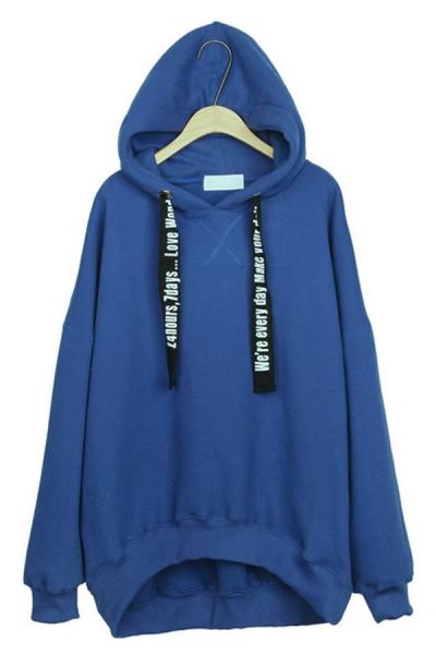 Oasap Basic High-low Fleece Hoodie