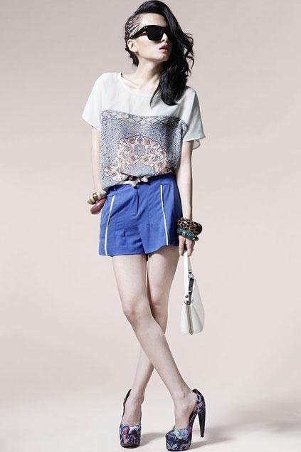 Oasap Contrast Colored Zipped Hot Shorts