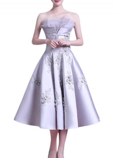 Oasap Women's Elegant Floral Lace Paneled Off Shoulder Dress