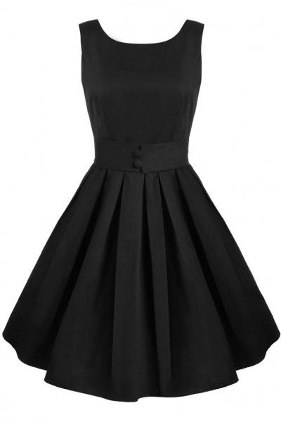 Oasap Hepburn Style Elastic Waist Bubble Dress