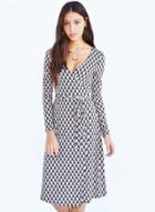 Oasap Women's Houndstooth Tie Waist Deep V Dress