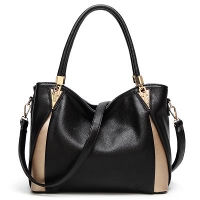 Oasap Color Splicing Pu Leather Shoulder Handbag