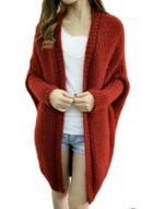 Oasap Women's Batwing Sleeve Open Front Knitted Sweater Cardigan
