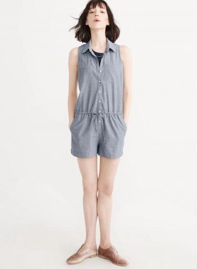 Oasap Classic Turn-down Collar Slim Jumpsuit