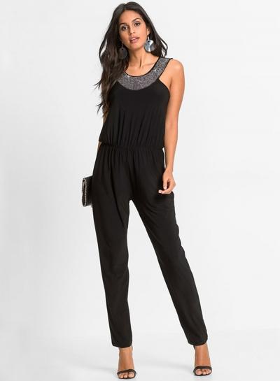Oasap Fashion Elegant Sleeveless Round Neck Women Jumpsuits With Drills