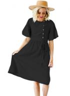 Oasap Black Asymmetrical Button Up Front Women Midi Dress