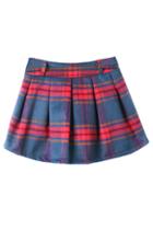 Oasap Retro Check Detail Shorts Lining Skirt